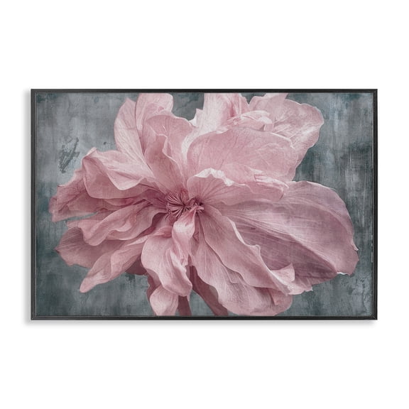 Stupell Industries Flower with Wavy Petals Black Framed Giclee Art design by Shirley G., 12 x 18