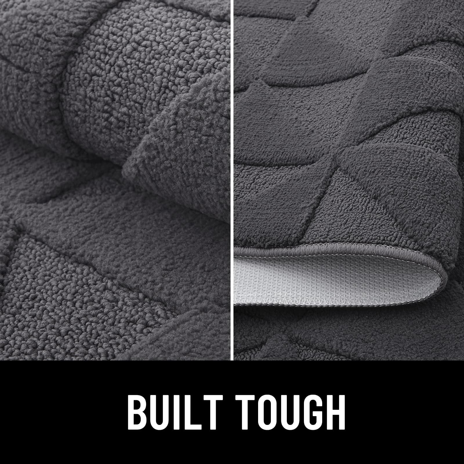 Buganda Indoor Doormats, Absorbent Trapper Dirt Door Mats, Non Slip Low Profile Inside Doormats for Entryway, 32x48, Dark Grey