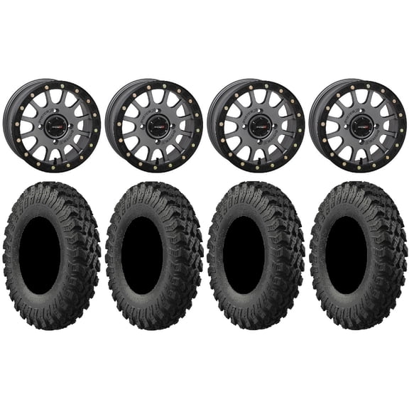 System 3 SB-5 Grey 14" Wheels 32" MotoRally Tires Polaris RZR XP 1000 / PRO XP / Ranger XP 900/1000