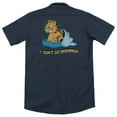 thumbnail image 3 of Garfield I Dont Do Mornings (Back Print) Adult Work Shirt Navy, 3 of 3