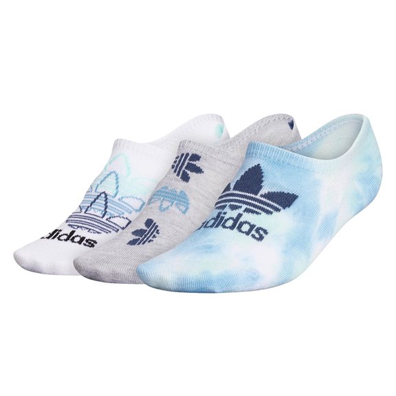 Adidas Originals Trefoil No Show 3-Pair Womens Athletic Socks Size M, Color: Clear Mint/Hazy Blue/Crew Navy Cool Light Heather