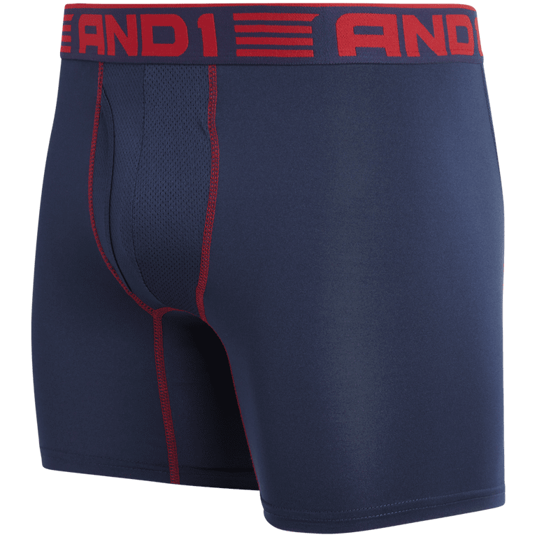 AND1 Men's Underwear Pro Platinum Boxer Briefs, 6 Pack, 6 