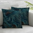 thumbnail image 3 of JRXY Short Plush Pillowcase 1 Piece Gold and Blue Abstract Art White, 3 of 5