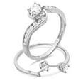 thumbnail image 2 of Dazzlingrock Collection 0.85 Carat (ctw) 10K Round Diamond Ladies Swirl Bridal Engagement Ring Set, White Gold, Size 7, 2 of 3