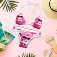 thumbnail image 6 of Pink Monkey Gorilla One-Piece Swimsuit Bikini Set, Detachable Sponge, Adjustable Strap, Two-Pack, Beach Vacation Wear, 6 of 6