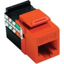 Leviton 5G108-RO5 GigaMax 5E QuickPort Connector, Cat 5E, Orange