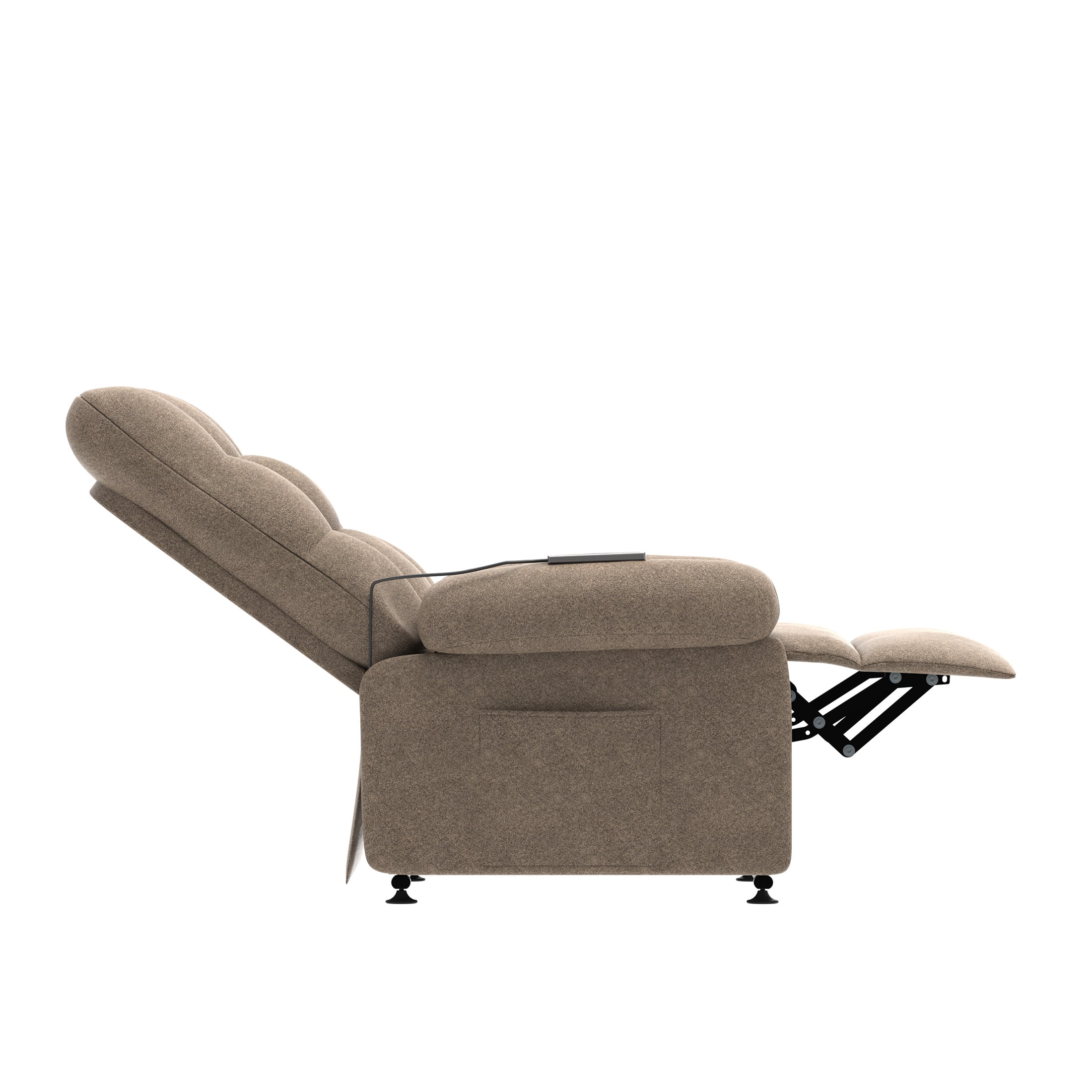 Electric Recliner Chair, Elderly Sofa with Side Pocket and Spacious Seat, Back adjustment from 105°to 145°, Remote Control, Heavy Duty Reclining Mechanism Recliner for Home, Dark Coffee