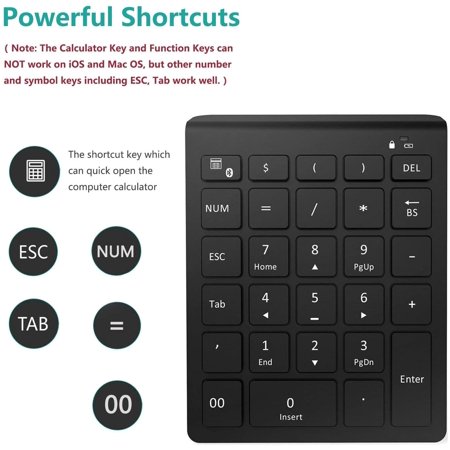 Bluetooth keyboard with numpad