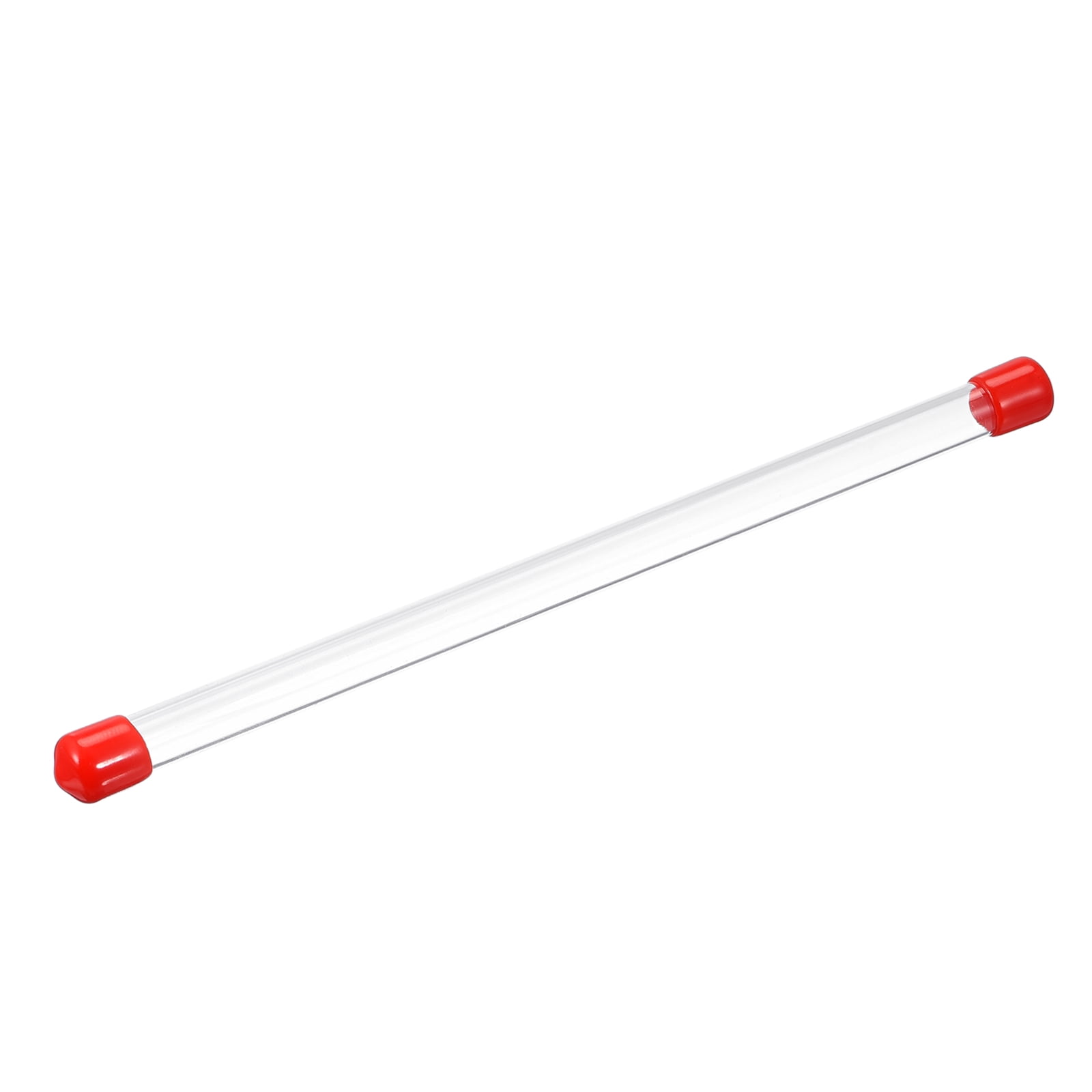 Clear Rigid Tube Round Plastic Tubing with Red Rubber Cap, 305mm/ 12 ...