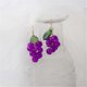 thumbnail image 3 of Pendientes colgantes únicos y bonitos con forma de fruta creativa y cristales brillantes de uva para mujeres y niñas, joyería llamativa, regalos., 3 of 5