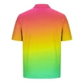 thumbnail image 4 of ZCFZJW Mens Ombre T-Shirts Casual Summer Tie Dye Gradient Color Printed Summer Short Sleeve 1/4 Button up V Neck Collared T-Shirts Regular Fit Athletic Tees Tops Green XXXXL, 4 of 5