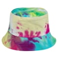 thumbnail image 1 of Sombrero de pescador teñido anudado estampado, sombrero de protección solar para exteriores, sombrero de tazón de doble cara con graffiti, 1 of 5