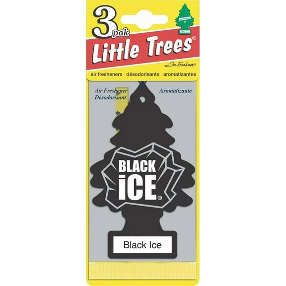 Little Trees Hanging Car And Home Air Freshener, Black Ice Scent Pack Of 3