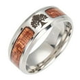 thumbnail image 5 of Soumake Unisex Wood Inlaid Stainless Steel Tree Of Life Cross Finger Ring Jewelry Gift Fashion, 5 of 6