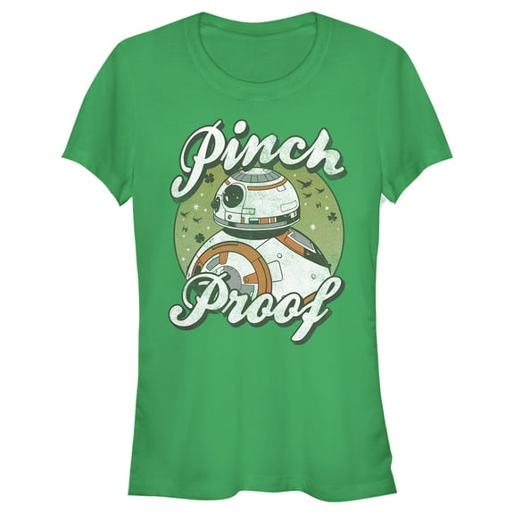 Junior's Star Wars The Last Jedi BB-8 St. Patrick's Day Pinch Proof Graphic Tee Kelly Green 2X Large