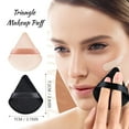 thumbnail image 2 of 2 Pcs Triangle Makeup Powder Puff for Face Powder Soft Triangle Velour Powder Puff Reusable Triangle Powder Pad Pressed Applicator for Under Eyes and Face Corners Loose Setting Powder (Black & Pink), 2 of 5