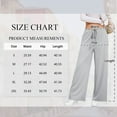 thumbnail image 2 of SWQZVT Womens Pants Waffle Wide Leg Casual Pants for Women Drawstring Workout Comfy Lounge Pants Grey with Pockets M, 2 of 7