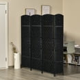 thumbnail image 5 of AEGFKDFoldable willow partition screen, simple and stylish design, easily divides home office areas, protects private space，Black Wood, 5 of 8