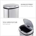 thumbnail image 6 of Innovaze 13 Gallon/ 50 Liter  Motion Sensor Trash Can, Stainless Steel Oval Kitchen Garbage Can, Silver, 6 of 8