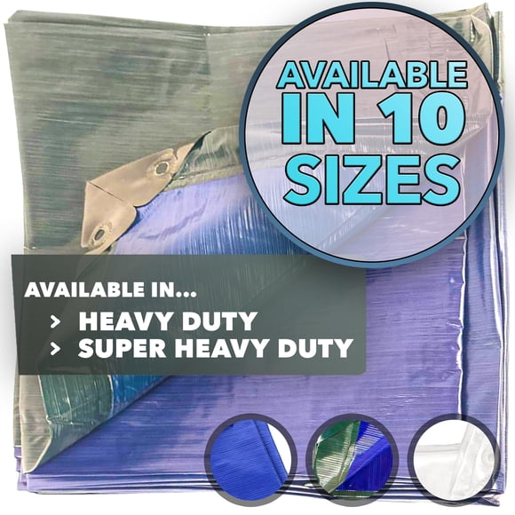 QUEEN OF TARPS | 8x10 Heavy Duty Tarp Waterproof, 120 GSM is 12 MIL, UV/Tear Resistant Tarp, Camping, Outdoor Furniture, Car, Tents, Painting, Firewood Protection | 8x10, Heavy Duty
