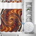 thumbnail image 2 of No Hook Shower Curtain, Brown Orange Black Shower Curtains for Bathroom with See Through Top Window, Modern Tie-dyeing Ombre Abstract Art Waterproof & Washable Bath Curtain Extra Long 72"x84", 2 of 9