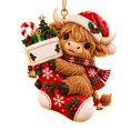 thumbnail image 2 of Clearance! Highland Cow Christmas Stocking Ornaments, Christmas Decorations for Tree, Cute Forest Animal Christmas Decor for Home, 2 of 6