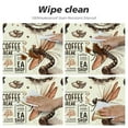 thumbnail image 4 of Wuche Retro Coffee Theme Round Fitted Tablecloth Elastic Edge Waterproof Oil-Proof Table Cover Stain-Resistant Table Cloth Fits Round Tables, 4 of 7