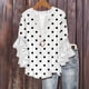 thumbnail image 1 of Tejiojio Women's Casual Printed Top Lace Trim V-Neck 3/4 Sleeves Button Down Fashionable Daily Wear, 1 of 6