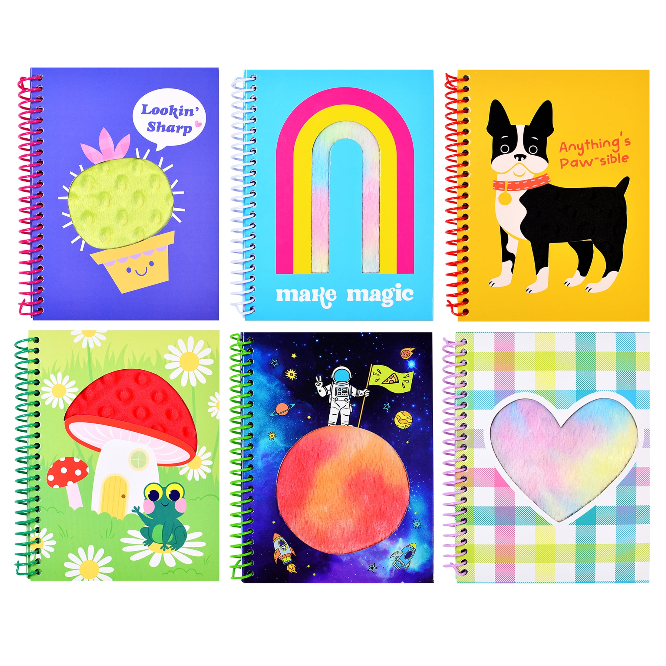 Pen + Gear Cactus Furry Fidget Journal - 120 Lined Paper Pages, 1 Sticker  Sheet 