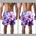 thumbnail image 3 of luoweisi Men's Beach Shorts Quick Dry Swim Trunks with Mesh Lining Art Flowers L, 3 of 5