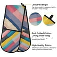 thumbnail image 2 of Yayeee Double Oven Mitt Kitchen Heat Resistant Baking 35" x7" Quilted Glove, Color Striped, 2 of 6