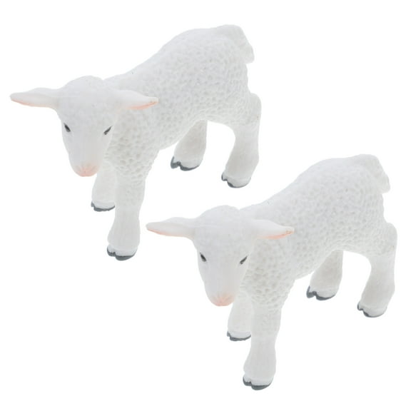 MLINS 2 Pcs Lamb Baby Toys Ornament Decorations White Figurine