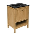 thumbnail image 4 of Château 24 in. Natural Oak Bathroom Vanity With Black, 3-Hole Ceramic Sink Top, 4 of 8