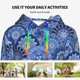 thumbnail image 4 of Kdxio Blue Mandala Harmony Print Womens Oversized Hoodies Sweatshirts Hooded Pullover Tops Sweaters Casual-XX-Large, 4 of 7