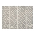 thumbnail image 2 of "Alfombra rectangular con diseño geométrico y pelo de lana, mediana, gris" Benzara BM227541, 2 of 2