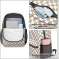 thumbnail image 4 of Brown and White Checkered Pattern 17" School Backpacks for Teens,Waterproof Oxford Fabric,S-Shape Padded Straps for School,Travel,Hiking,Camping, 4 of 6