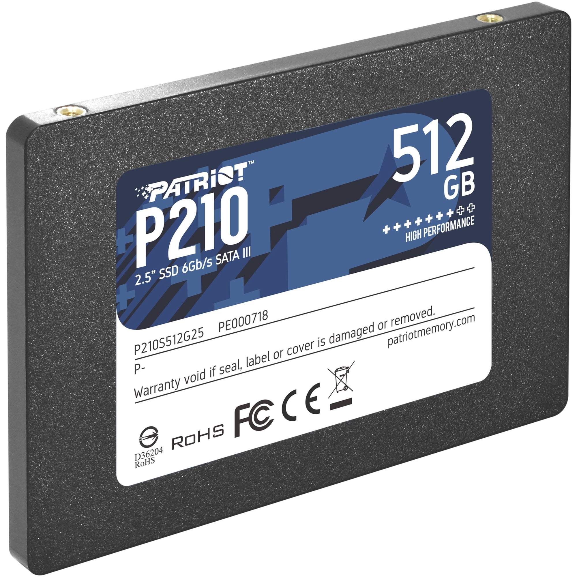 Patriot Memory P210 P210S512G25 512 GB Solid State Drive - 2.5" Internal - SATA (SATA/600)