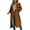 Brown, variant on Double Breasted Spring Fall Women Solid Color Lapel Long Casual Trench Coat