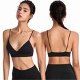 thumbnail image 3 of Bigersell Womens Bra Woman V Cup Underwired Sleep Seamless Underwear Soft Comfortable Bra Big & Tall Size Backless Strapless Bra, Style 691, Black 34B, 3 of 9