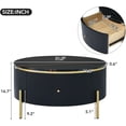 thumbnail image 2 of Table Basse Ronde Moderne de 31,5 Pouces avec 2 Grands Tiroirs, Table d'Appoint de Rangement pour Salon, Noir, 2 of 9