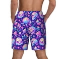thumbnail image 4 of Goofa colorful mushroom Skull rainbow Printed Men's Swim Trunks Board Shorts Quick Dry Mens Swimming Trunks with Compression Liner,Breathable Fit Hawaii Beach Shorts-Large, 4 of 9
