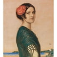 thumbnail image 2 of Franz von Stuck 20x22 Black Ornate Framed Double Matted Museum Art Print Titled: Daughter Mary as Spaniard (1916), 2 of 5