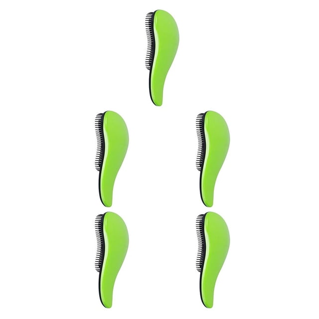 Wisewang Professional Hairbrush Styling Knot Comb for Magic Detangling Brush green, black 5Set