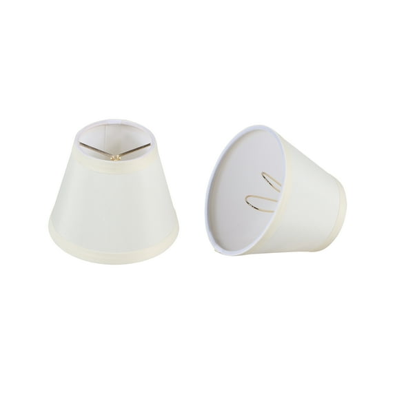 Aspen Creative 32065-2 Small Hardback Empire Shape Chandelier Clip-On Lamp Shade Set (2 Pack), Transitional Design in Off White, 5" bottom width (3" x 5" x 4")