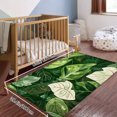 thumbnail image 3 of Green Tropical Leaf Pattern Print Soft Small Velvet Area Rugs Non Slip Indoor Floor Carpet for Living Room Bedroom Decor, 3 of 5