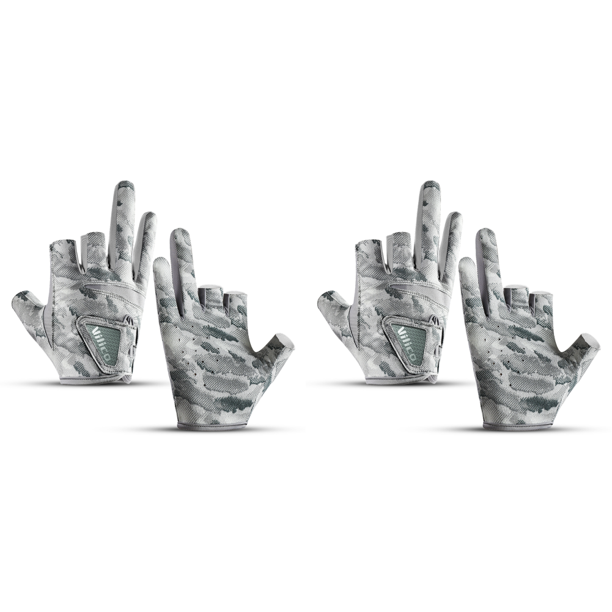 Guantes Pesca para Hombres Con 3 Dedos Cortados Deportivos Ciclismo Caña (gris)