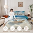 thumbnail image 3 of Manfei Pretty Pearl Full Size Comforter Sets,Cartoon Seashell Bedding Comforter Set,Blue Yellow,Light Gray Reversible,3pcs,1 Comforter and 2 Pillowcases, 3 of 8