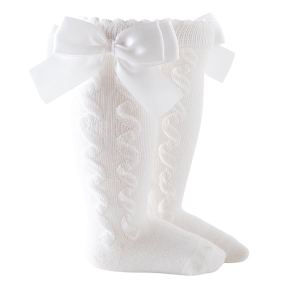 Socks Kids Girls' Solid Knee High Stockings Mid Calf Length Princess Socks Beige 3 Years-5 Years