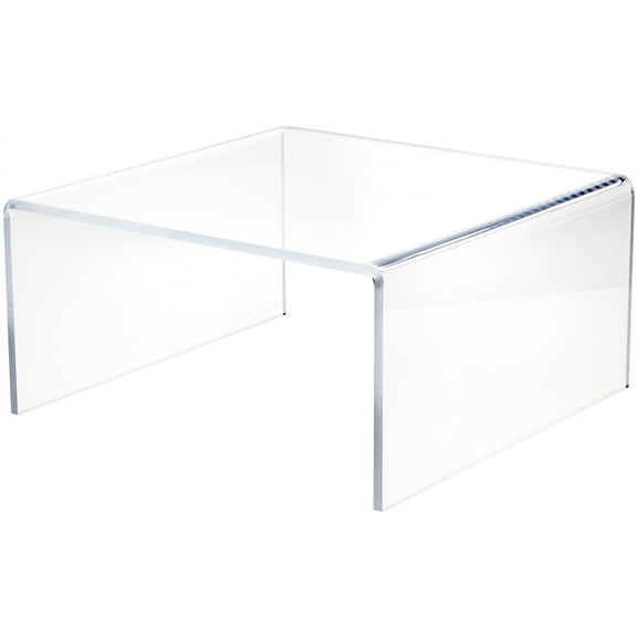 Plymor Clear Acrylic Short Square Display Riser, 8" H x 16" W x 16" D (3/8" thick)