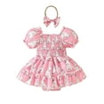 thumbnail image 3 of CAIXIA Easter Dresses For Girls Baby Girl Easter Outfit Ruffles Sleeve Bunny Carrot Printed Romper Dress with Headband Summer Clothes, 3 of 5